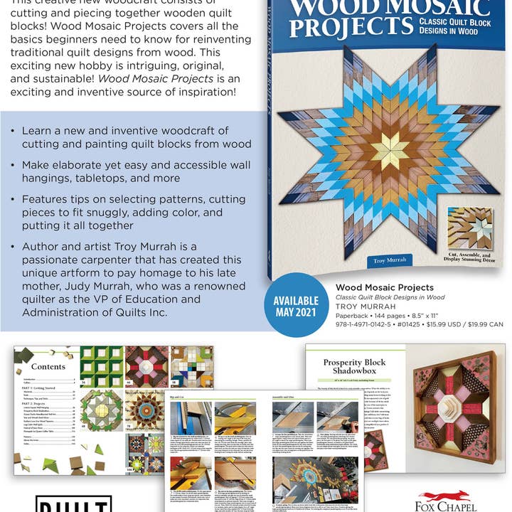 Built Quilt - Wholesale Knutselen, hobby’s en doe-het-zelf - „Wood Mosaic Projects: klassieke quiltblokontwerpen in hout”3