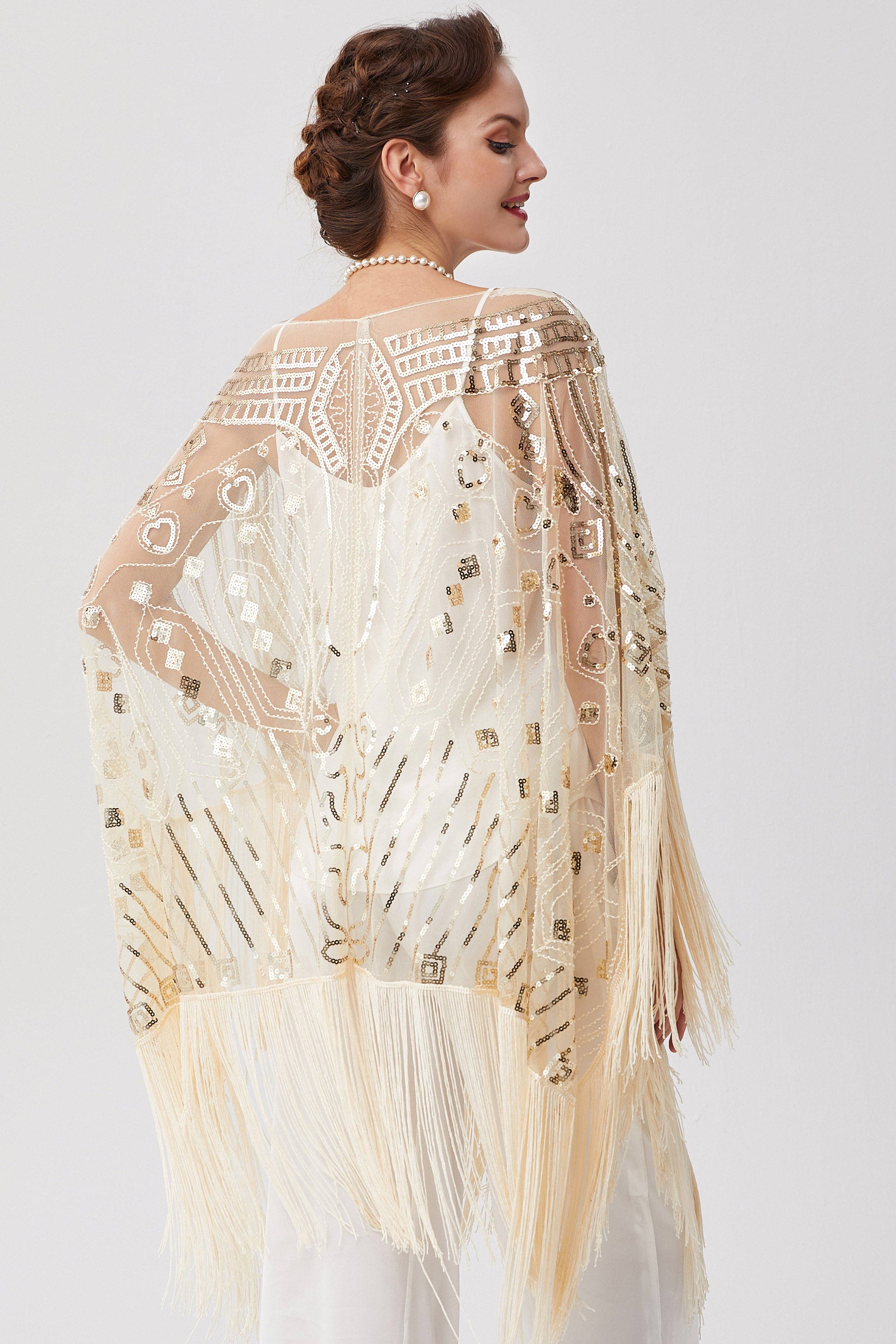 BABEYOND – wholesale Wrap – Women's – 1920s Knee Length Fringed Shawl28