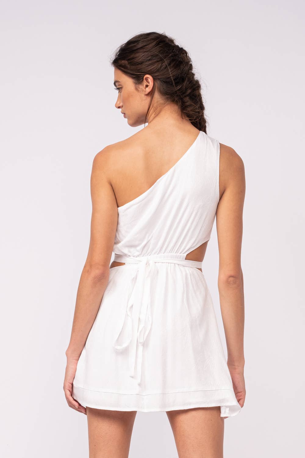 Sky to Moon - Wholesale Dress - Women's - ONE-SHOULDER WAIST CUTOUT PLAIN MINI DRESS4