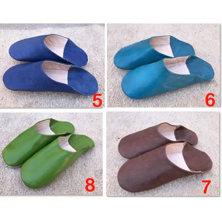 Womens Moroccan Leather Babouche Slippers for wholesale by DarKech