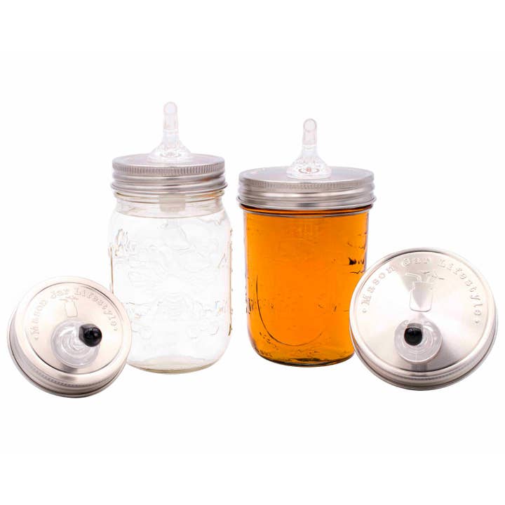 Liquor Pour Spout Stainless Steel Lid for Mason Jars for wholesale by Mason Jar Lifestyle