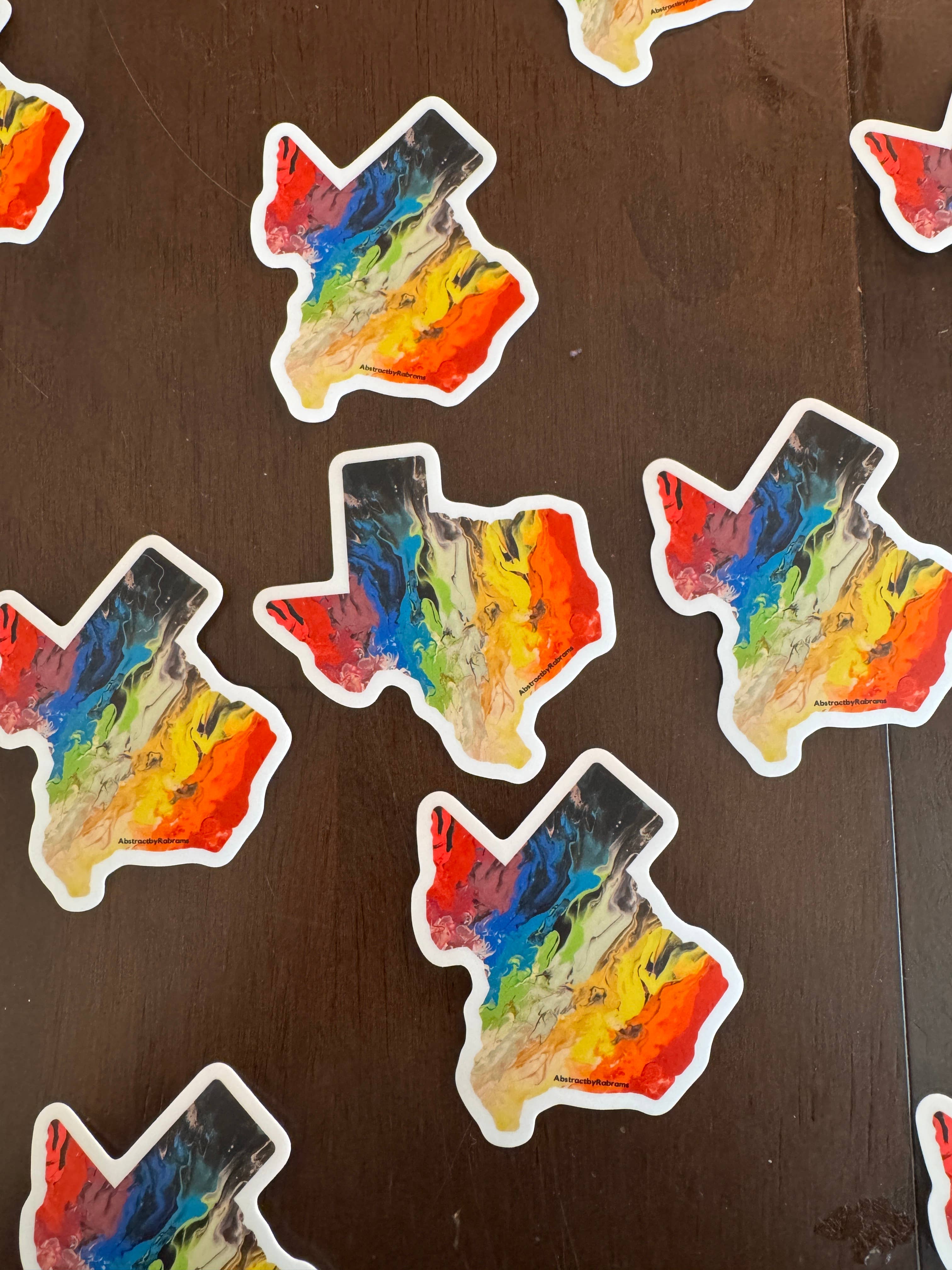 AbstractbyRabrams - Wholesale Sticker - Texas Vinyl Sticker - LGBTQ - Progress Pride and Trans - 3"3