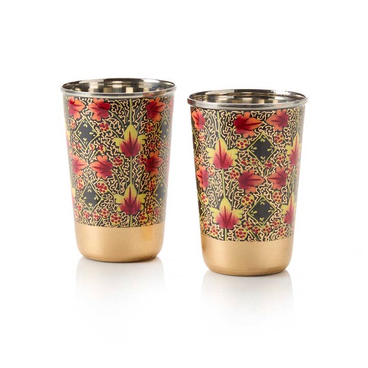 Gilded Foliage Steel Cups - Set of 2 for wholesale by SERRV International