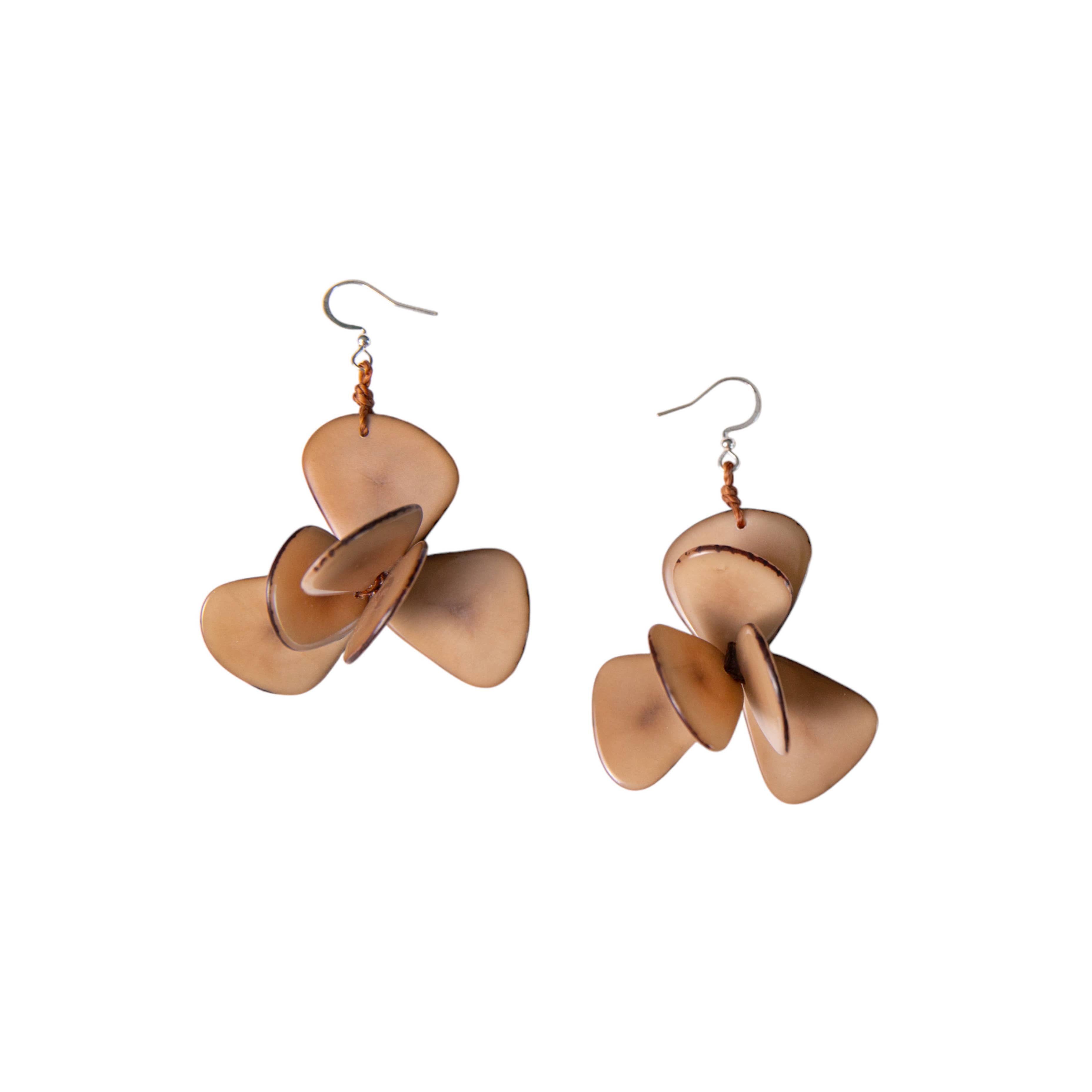 Organic Tagua Jewelry - Vente Boucles d'oreilles pendantes - Boucles d'oreilles Florence1