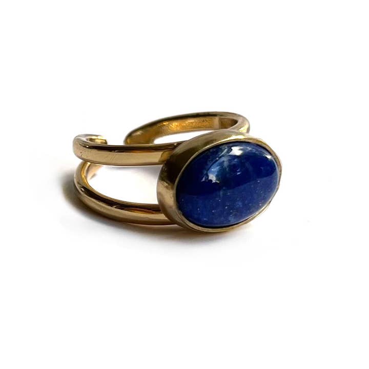 Bague à double bande en sodalite pour la vente par Songlines by Jewel