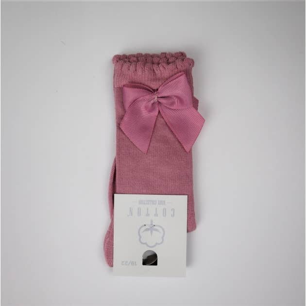 Cotton Socks - Wholesale Socks - Baby - MA101 HIGH SOCK CHILD WITH GROSGRAIN BOW 100% COTTON18