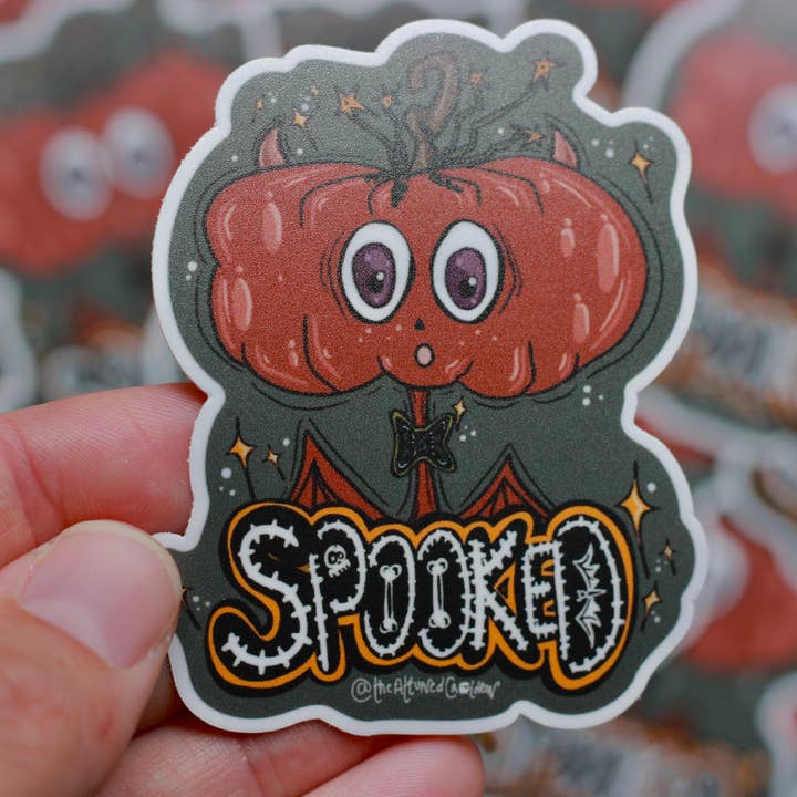 ‘Spooked’ Vinyl Sticker for wholesale by The Attuned Cauldron LLC