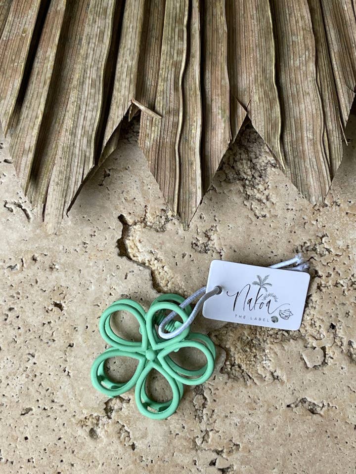Claw Clip - Cut Out Flower - Green for wholesale by Nakoa The Label