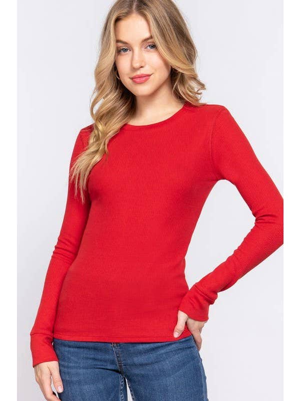 Vanilla Monkey - Wholesale Knit Top - Women's - Long Sleeve Crew Neck Thermal Knit Top8