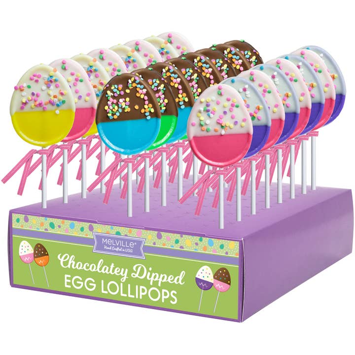 Melville Candy Company - Wholesale Lollipop - Chocolate-Dipped Confetti Egg Lollipops - Assorted1
