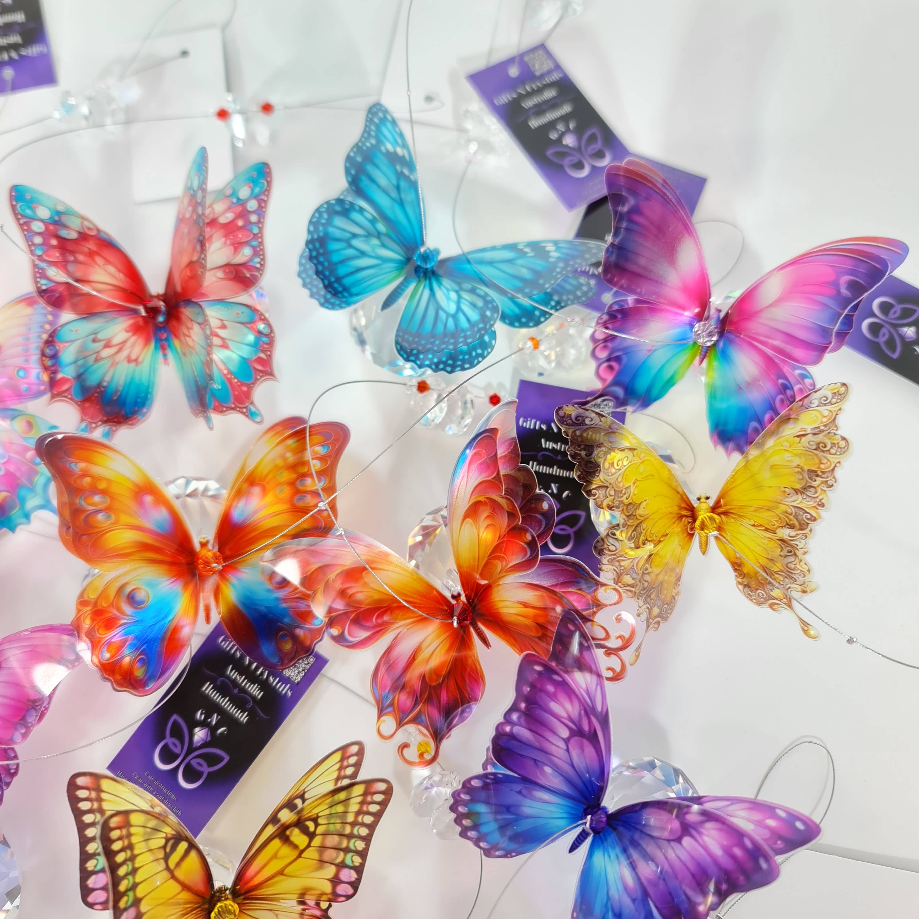 Gifts N Crystals - Wholesale Suncatcher - Butterfly Suncatchers mixed pack of 5- small size15
