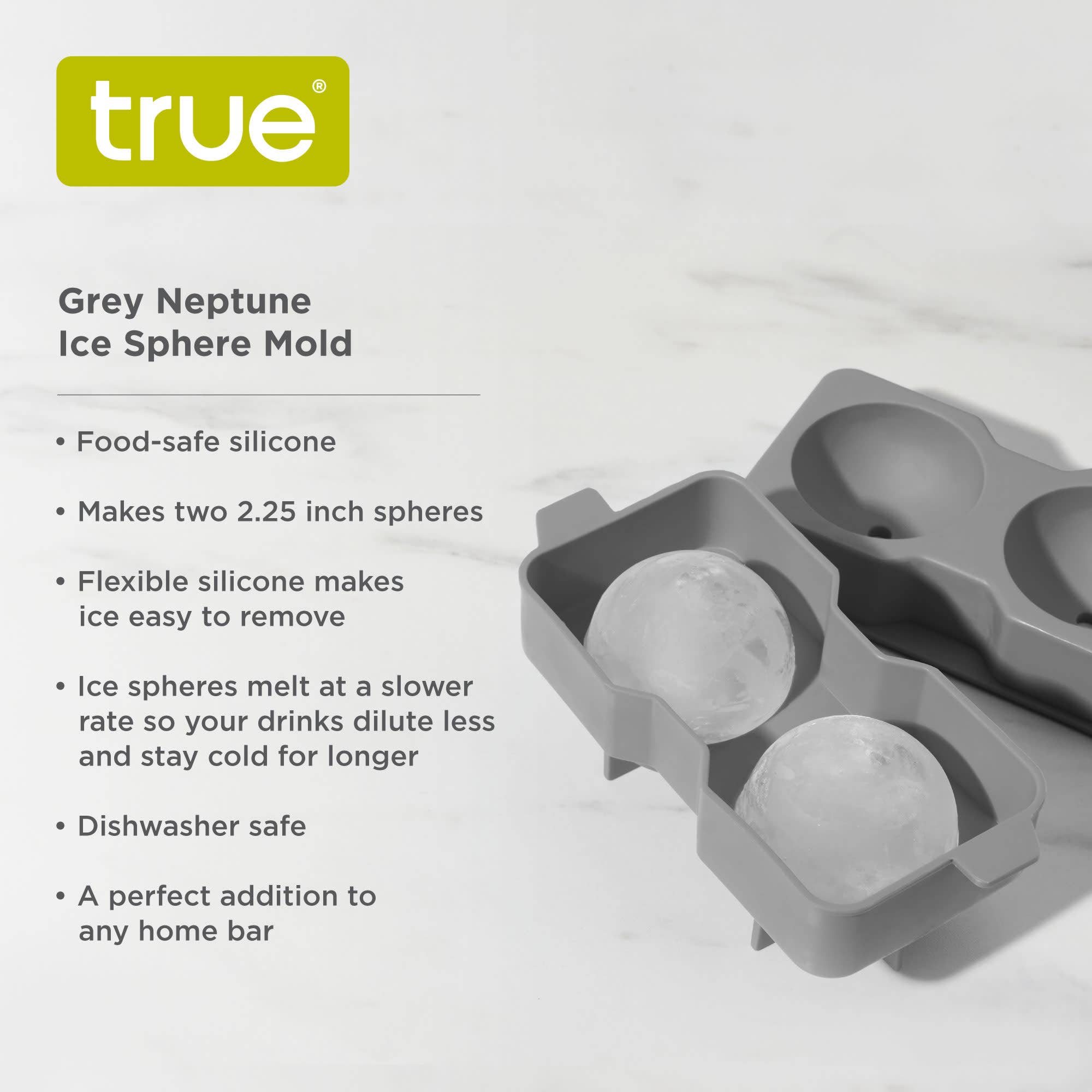 TRUE - Wholesale Ice Tray/Mold - Neptune Silicone 2.25 inch Ice Cube Spheres Mold11