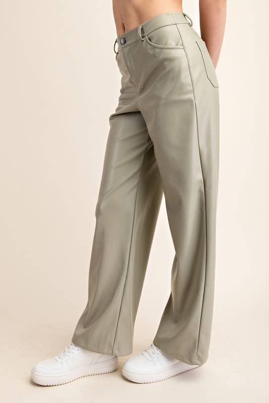 Peace Love Line – Engroshandel Bukser - Dame – PL3448 - PU LÆDER LIGE BUKSER14