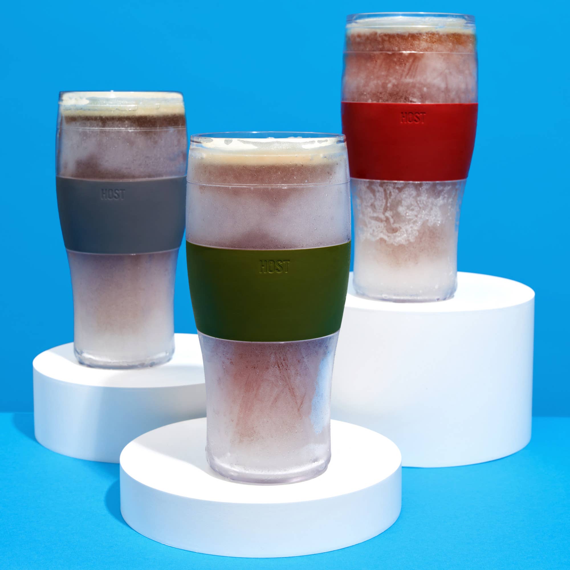 HOST - Wholesale Beer Glass/Mug - Beer FREEZE™ Cooling Cups with Cooling Gel in Grey Set of 23