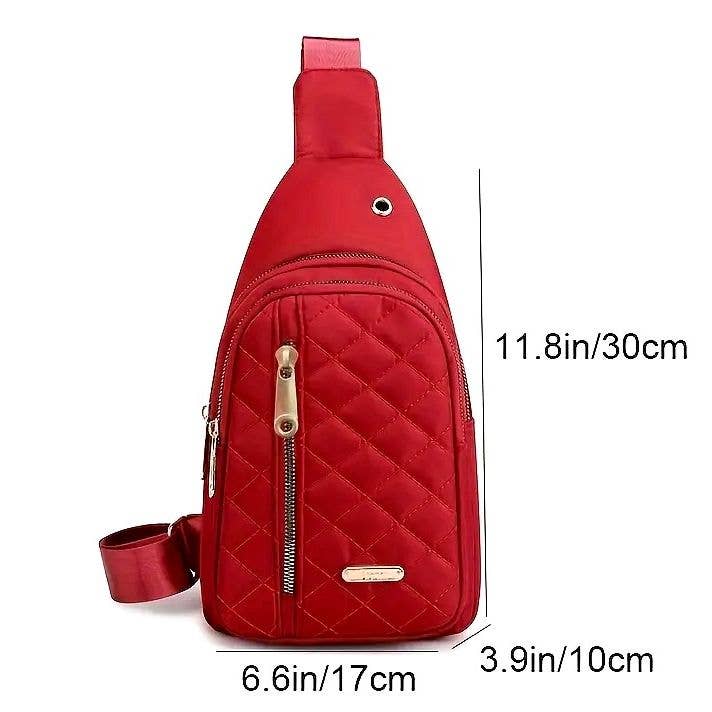 Diacly - Wholesale Crossbody Bag - Women's - Quilted Solid Color Shoulder Chest Sling Bag Vertical6