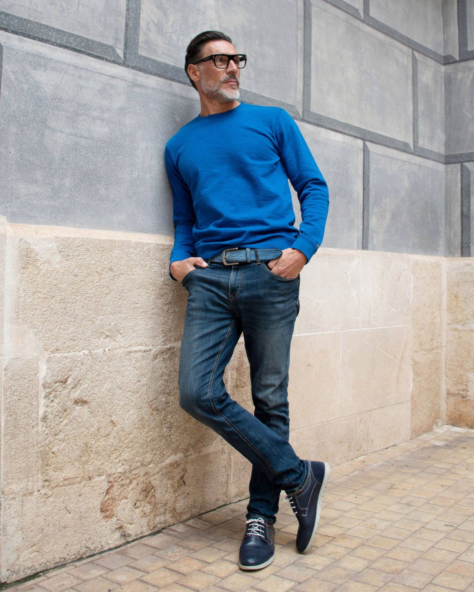 Harrison | Cobalt Blue Casual Crewneck Sweatshirt for wholesale on Faire8