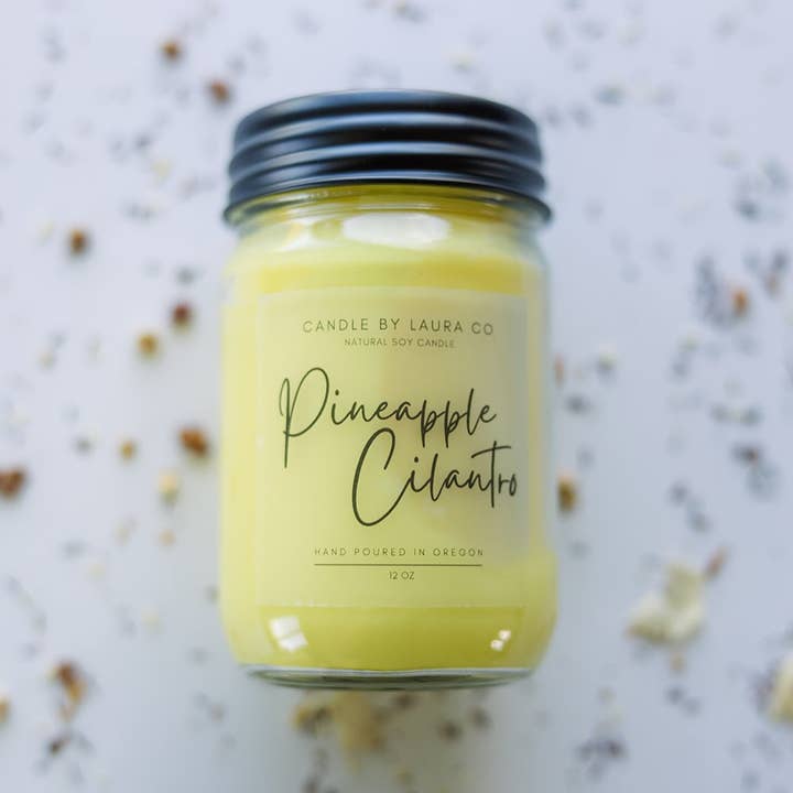 Candles By Laura - Wholesale Jar/Filled Candle - Pineapple Cilantro Soy Jar Candle