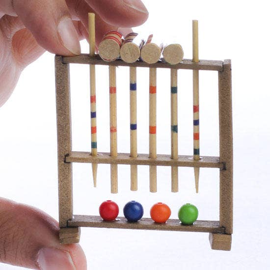 Factory Direct Craft - Wholesale Doll Accessory Kit - Kids - 2-3/4" Dollhouse Miniature Vintage Croquet Set2