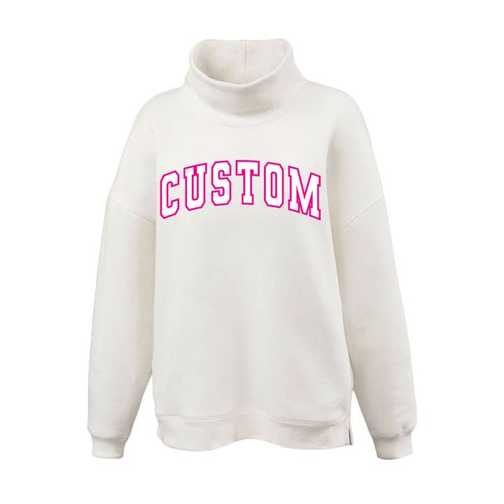 Custom Mock Neck Sweatshirt | Collegiate Graphic Pullover for wholesale by McKenzie’s Infinity LLC