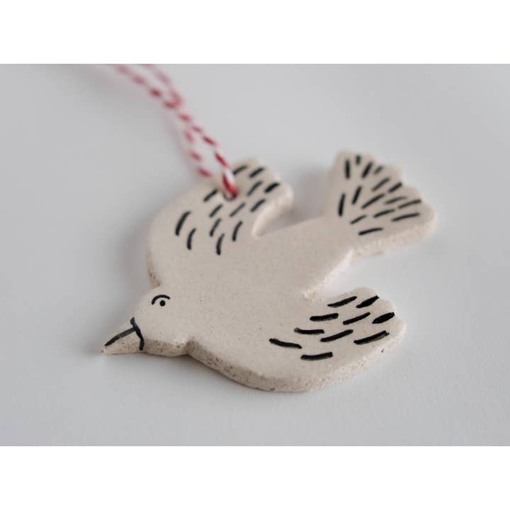 Matilde Horta - Wholesale Ornament - Bird Lines - Handmade Ceramic Hanging Ornament - 6x8cm5