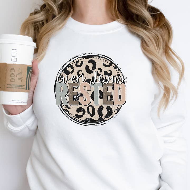 Even Jesus Rested Sweatshirt, Jesus Sweatshirt for wholesale by Lucky Avocado