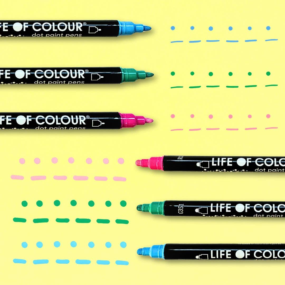 Life of Colour - Vente Marqueurs - Dot-A-Licious Stylos de Peinture Acrylique - Ensemble de 12 Couleurs Vives1