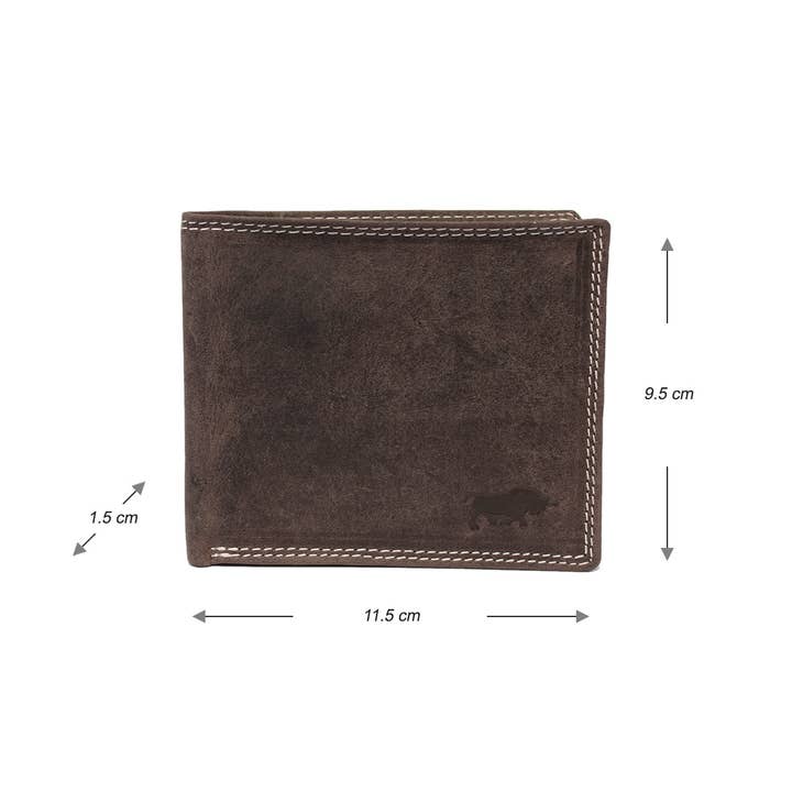 Arrigo - Wholesale Wallet - Men's - Men Billfold Wallet Buffalo Leather With Compact Model RFID11