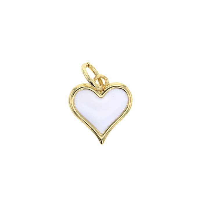 Charm mit weißem Herz für den Großhandel von Lotus Jewelry Studio