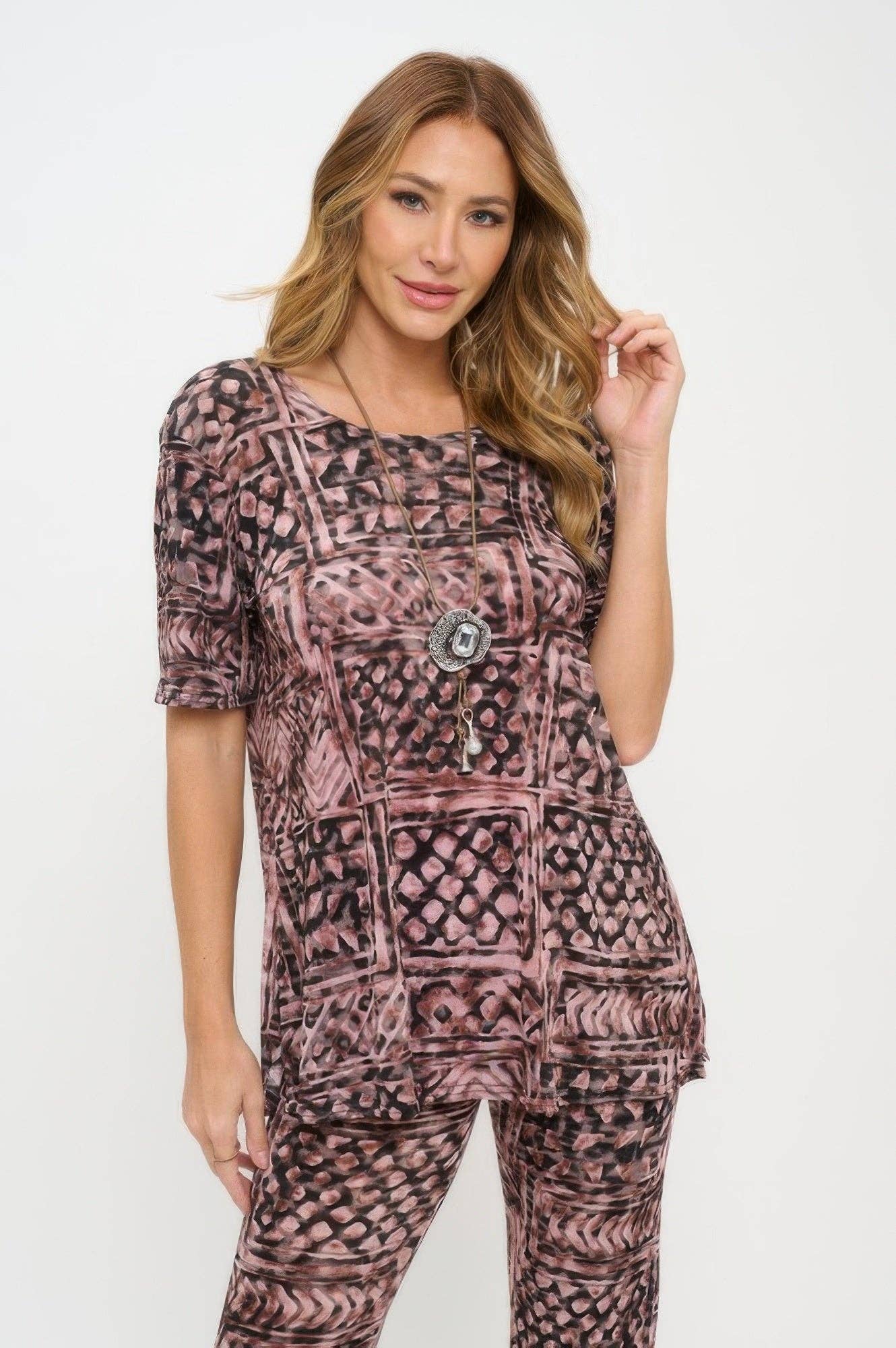 CC Wholesale Clothing – wholesale Set med topp och byxa – Dam – Plus Size Print Bns Capri Byxset7