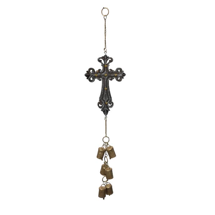 Wilco Home - Wholesale Wind Chime - Graceland Wood Cross Hanging Chapel Bells Wind Chime