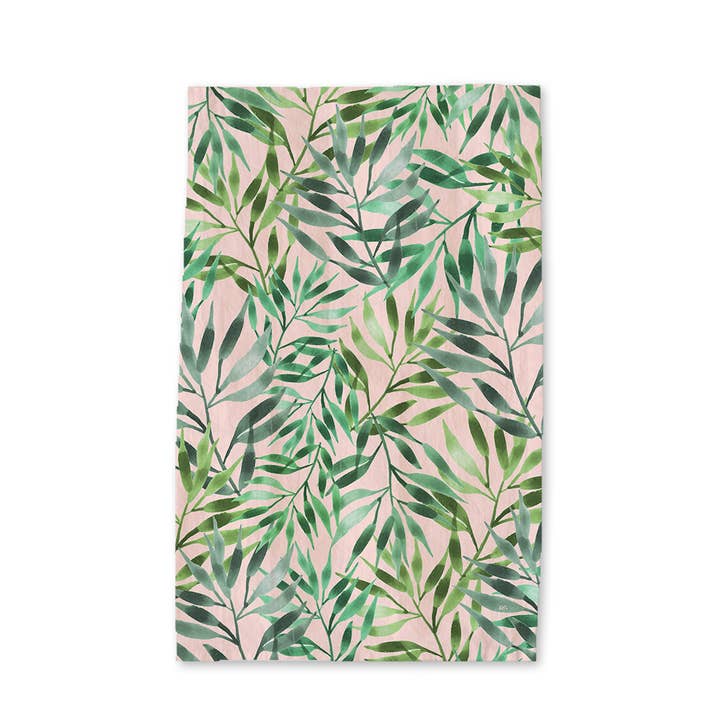 KelseyMDesigns - Wholesale Tea Towel - Tropical Palm Leaf Tea Towel - Summer Kitchen Decor