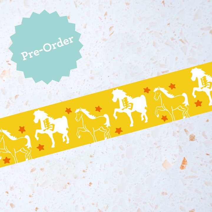 Lunar New Year's Gold Foil Horses Washi Tape for wholesale by Hop & Flop