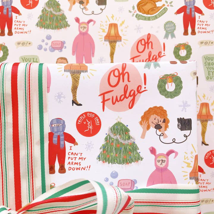 Abbie Ren Illustration - Wholesale Flat Wrap - A Christmas Story Wrapping Paper - Flat Sheets