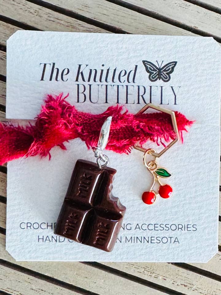 Chocolate Covered Cherry for wholesale by The Knitted Butterfly