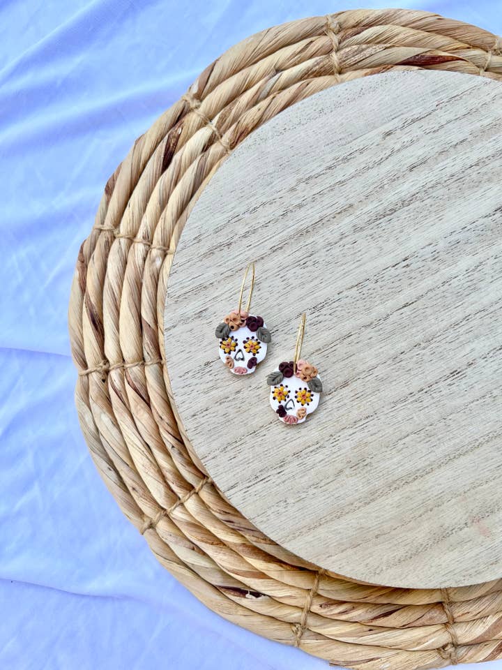 Dia de los Muertos Inspired Skull Hoop for wholesale by Rylee Roo's Clay