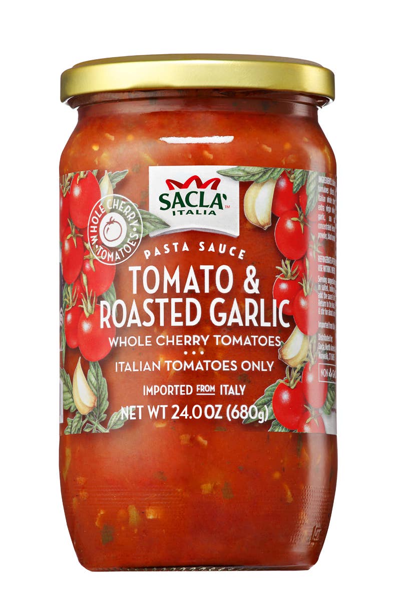 Sacla - Wholesale Pasta Sauce - Sacla Italy Roasted Garlic Cherry Tomato Pasta Sauce 6x24oz0