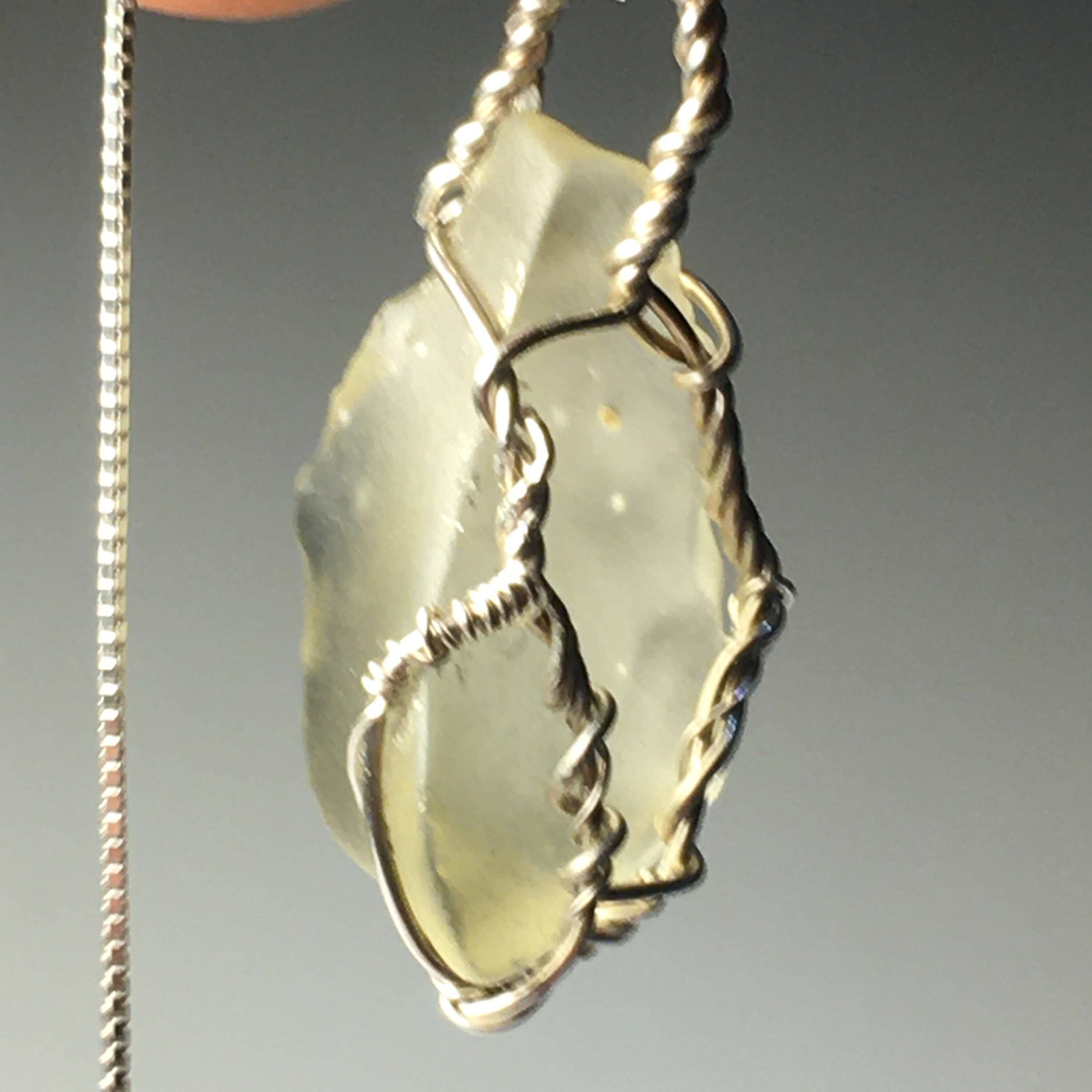 Wildheart Crystals - Wholesale Individual Charm/Pendant - Natural Libyan Desert Glass Solid Silver Wire Wrap Pendant4