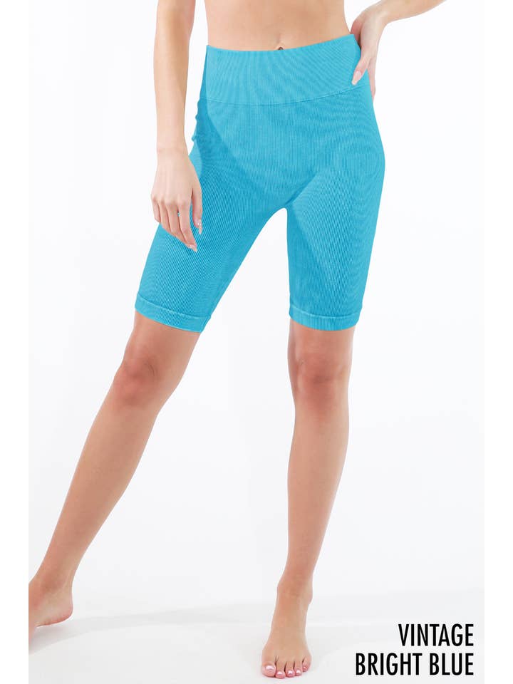 NIKIBIKI - Wholesale Athletic Shorts - Women's - NB8055 - Vintage Ribbed Highwaist Biker Shorts20