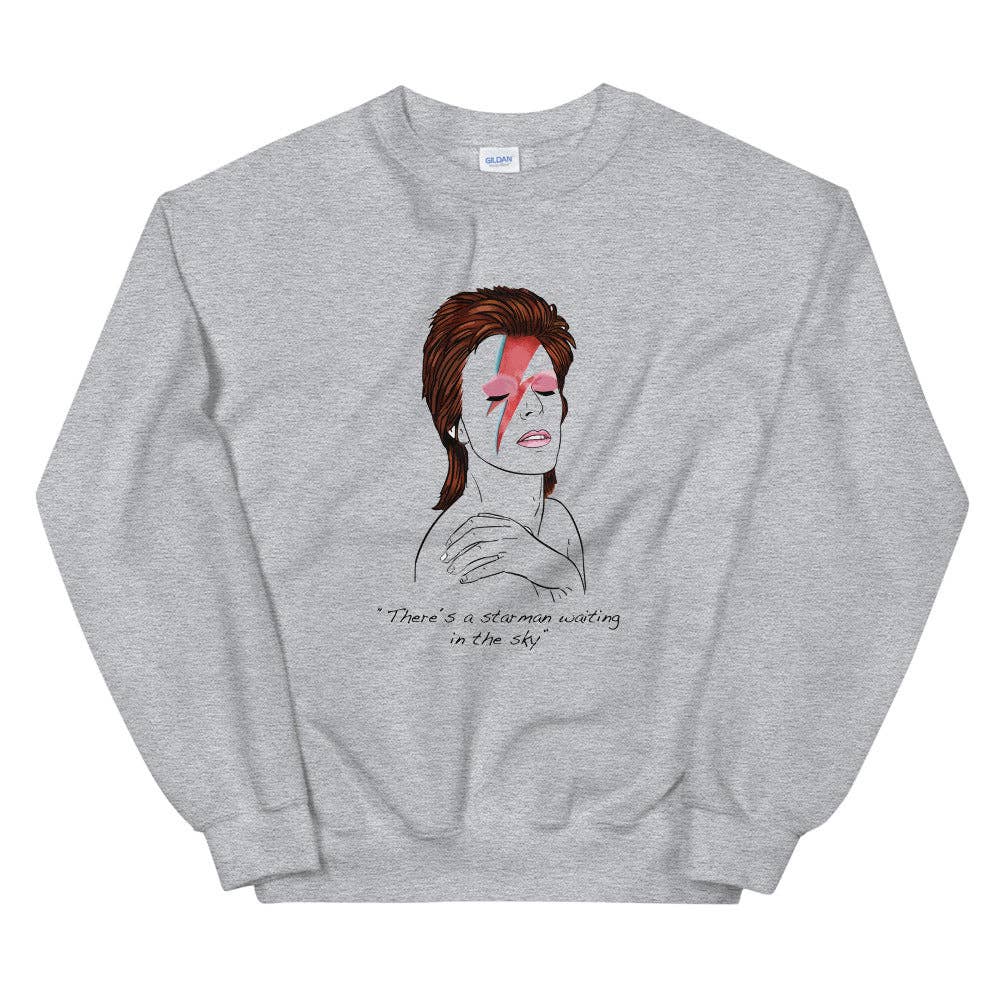 El loco del Pelo Rizo - Wholesale Graphic Sweatshirt - Unisex - Bowie unisex sweatshirt1