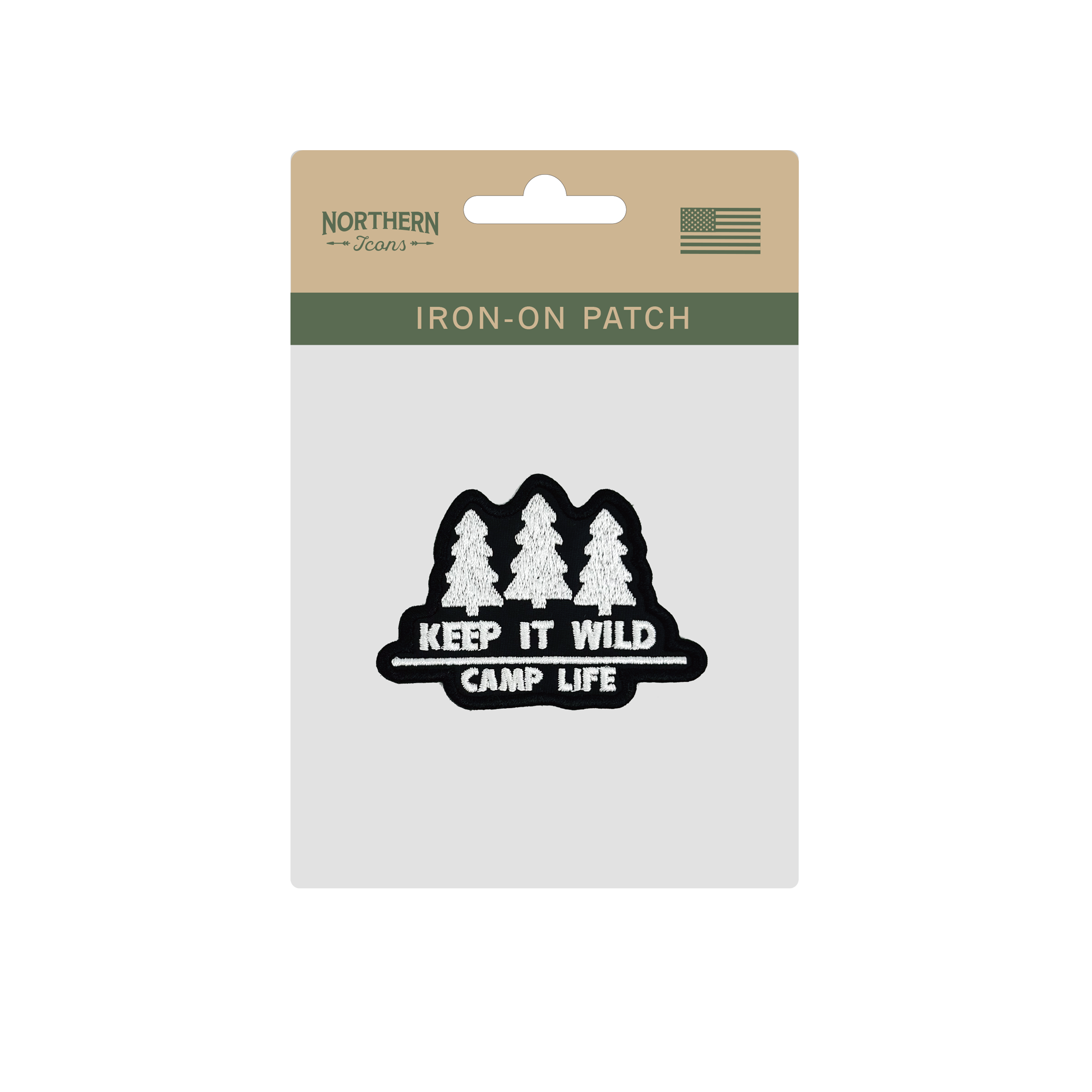 Northern Icons Creations INC – wholesale Patch – Keep It Wild Camp Life Iron On Embroidery Patch1