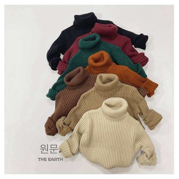 Jersey de Punto de Cuello Alto de Color Sólido para Niños para venta al por mayor de VERDAVUE