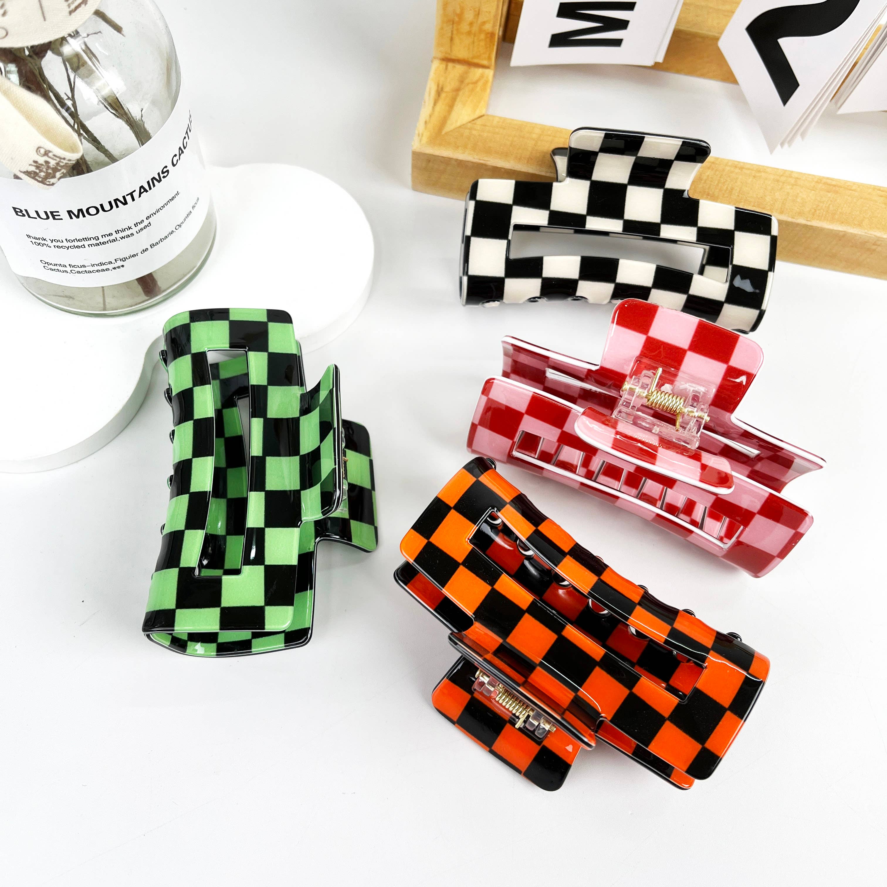 mildstyles - Wholesale Hair Clip - Women's - Fashion Checkerboard Summer Hair Clip3