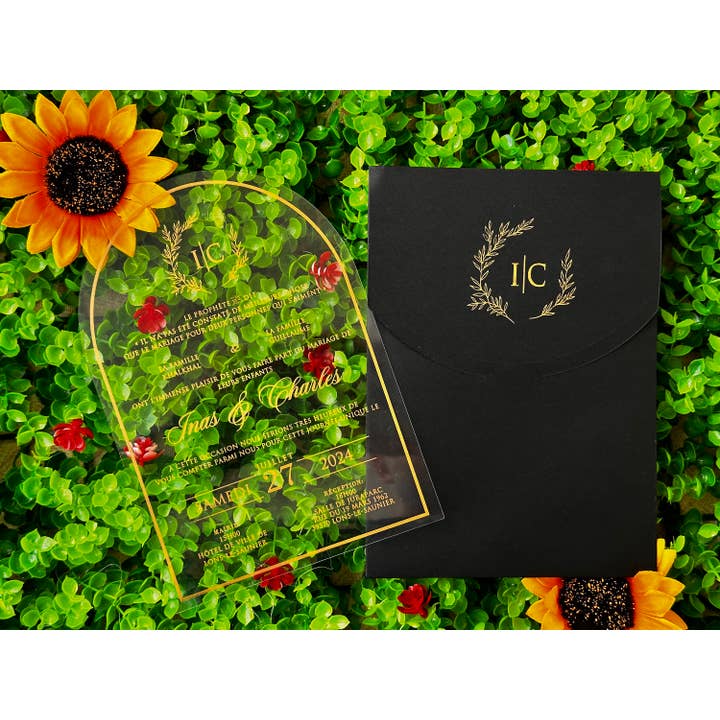 Personlige akryl bryllups- og quinceañera-invitationer for engroshandel hos Faire Part Cards