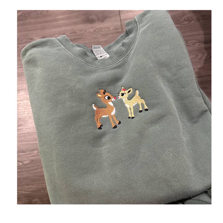 Holiday Reindeer Embroidered Top for wholesale by West Anna Designs