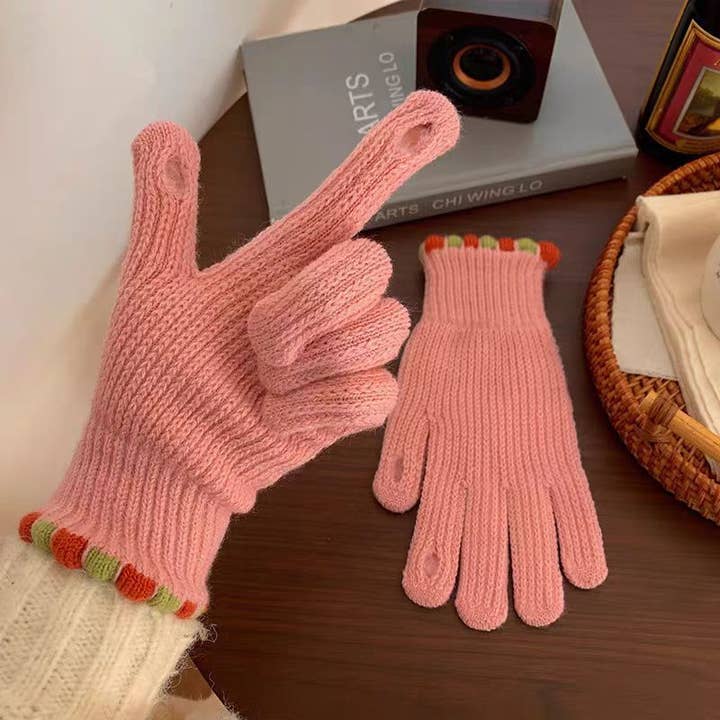 Little Trendy - Wholesale Gloves - Women's - Women's knitted warm gloves solid color touch screen gloves12