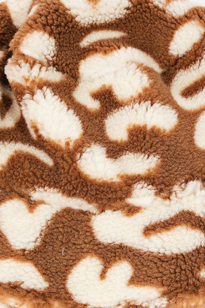 Collections by Fame Accessories - Vendita all'ingrosso Cappello da pescatore - Donna - Cappello da pescatore in sherpa con motivo leopardato1