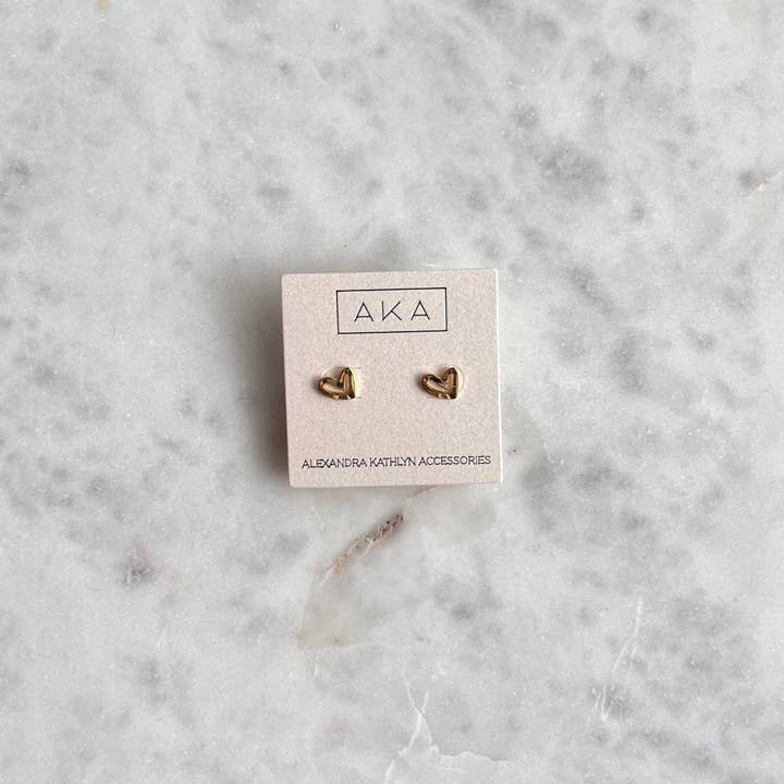 Esme Gold Heart Stud Earrings - Minis for wholesale by Alexandra Kathlyn Accessories