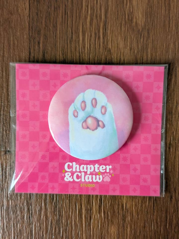 Magic Beans Cat Button Fridge Magnet for wholesale by Chapter & Claw Studio