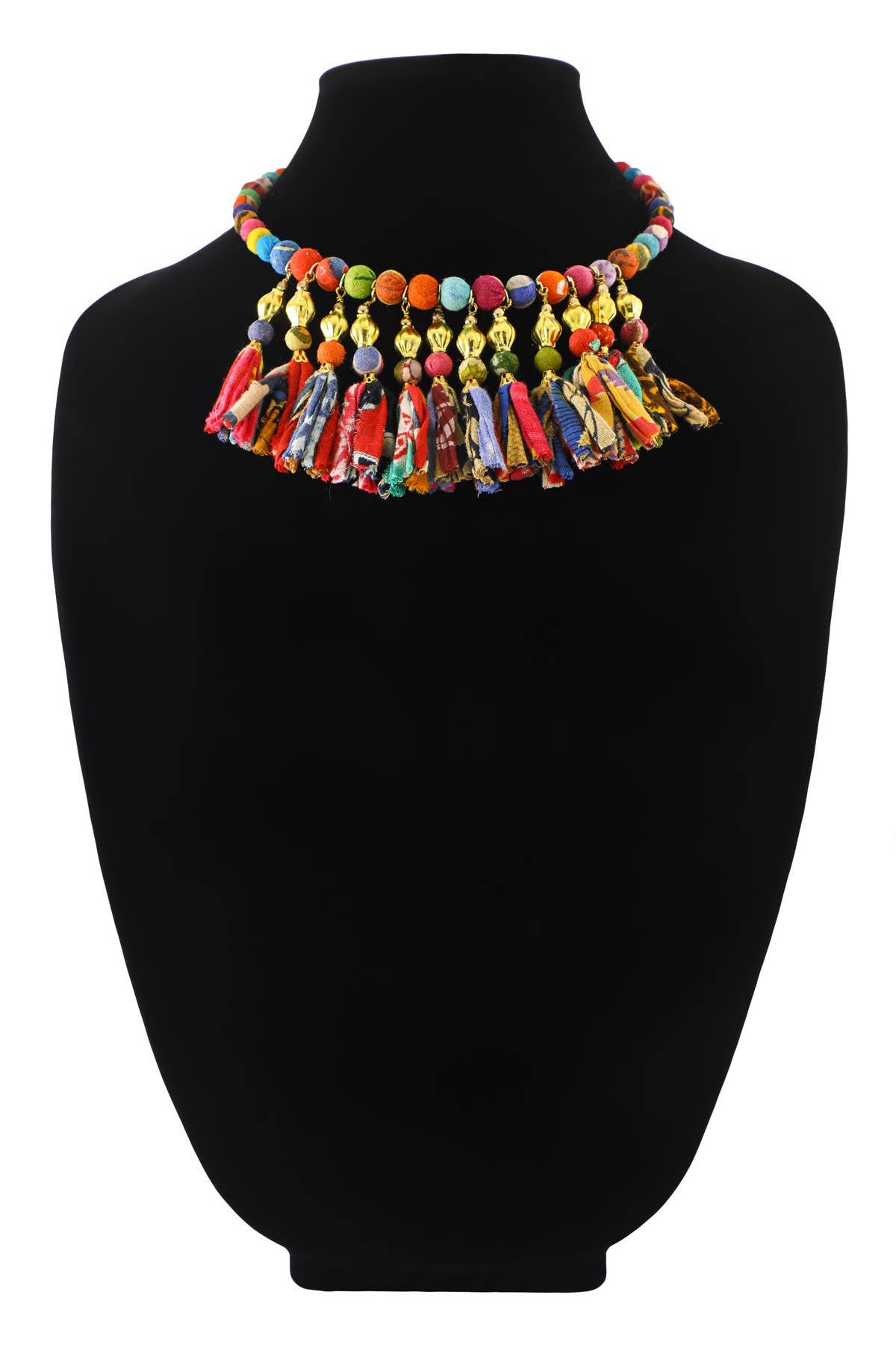 Handmade Multi-Tassel Beaded Choker Necklace  for wholesale on Faire2