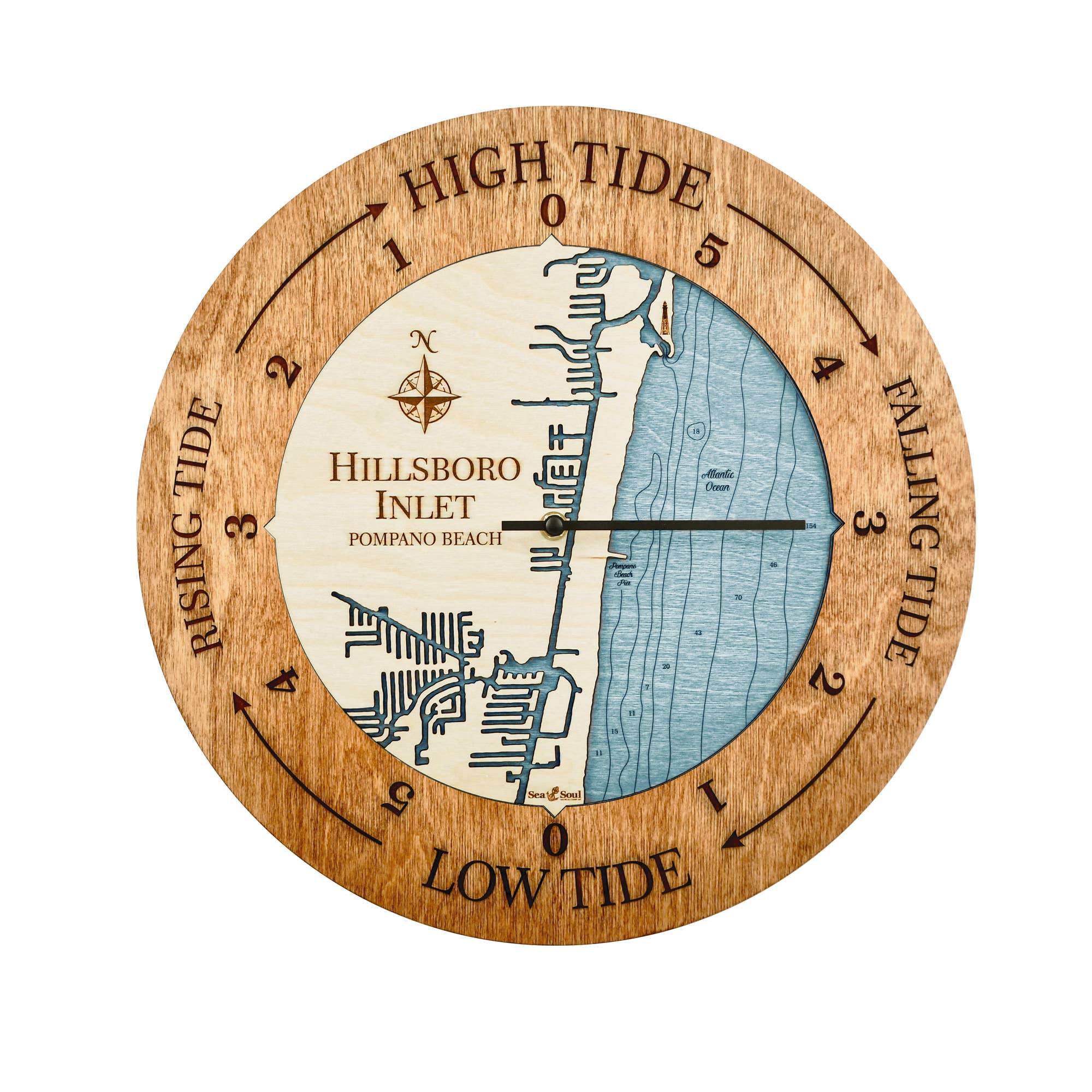 Sea & Soul Nautical Chart Art - Wholesale Wall Clock - Florida East Coast Nautical Chart Tide Clock-Many Locations75